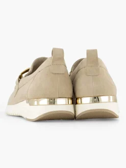 Beige Leren Comfort Instapper
