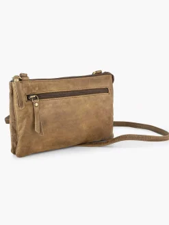 Beige Leren Schoudertas