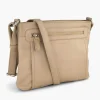 Beige Leren Schoudertas