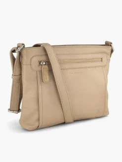 Beige Leren Schoudertas