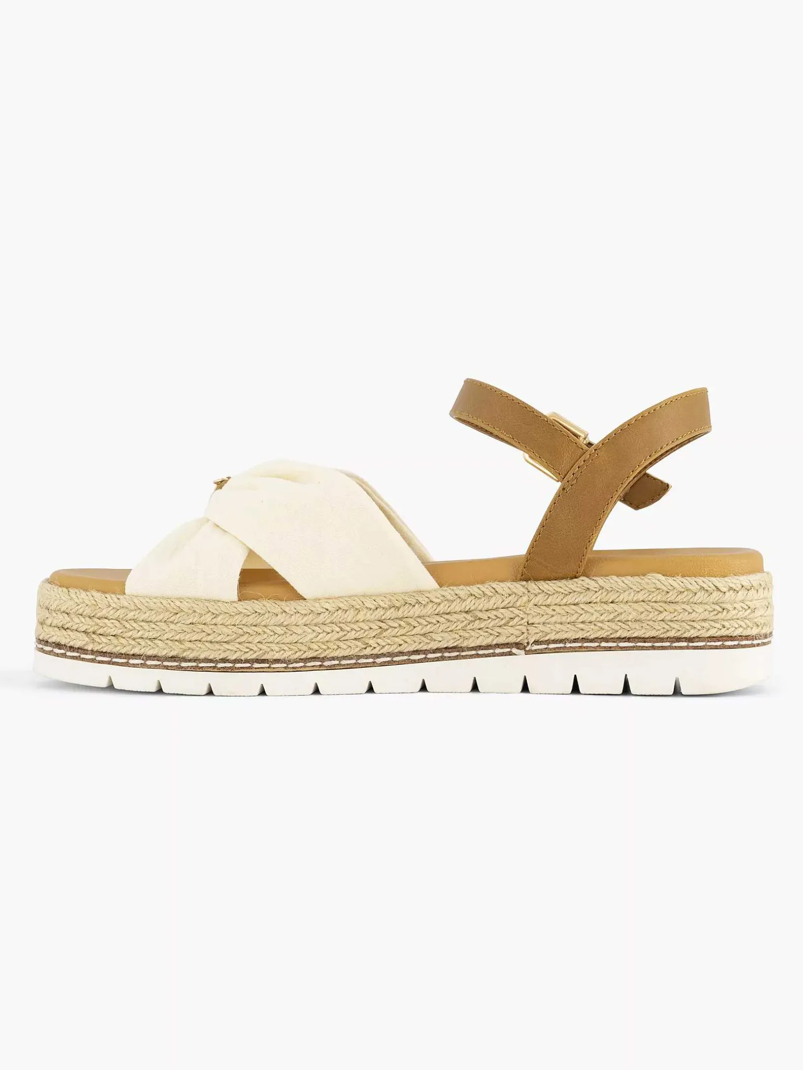 Beige Platform Sandaal