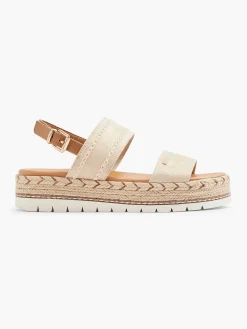 Beige Platform Sandaal