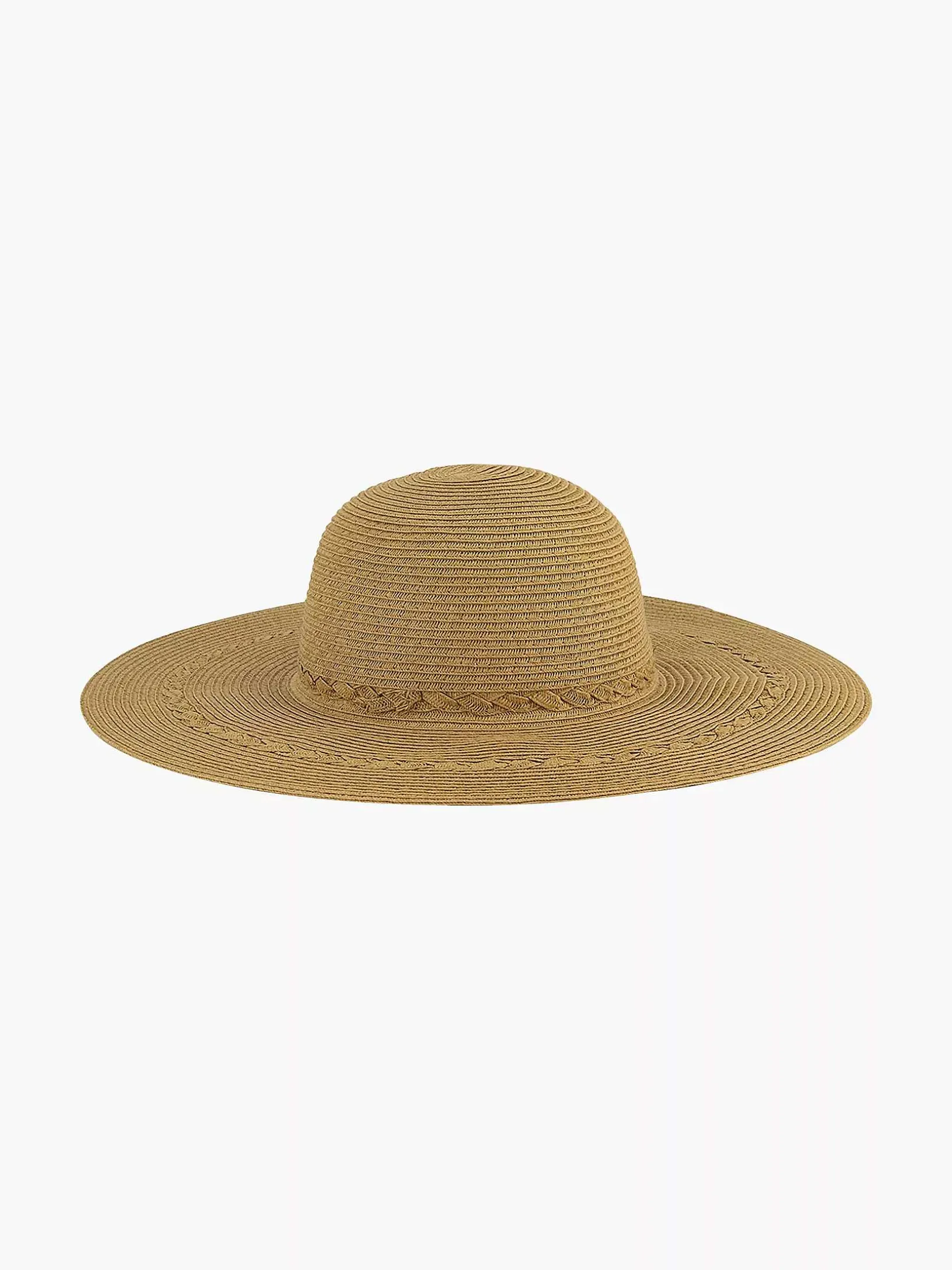 Beige Rieten Strandhoed