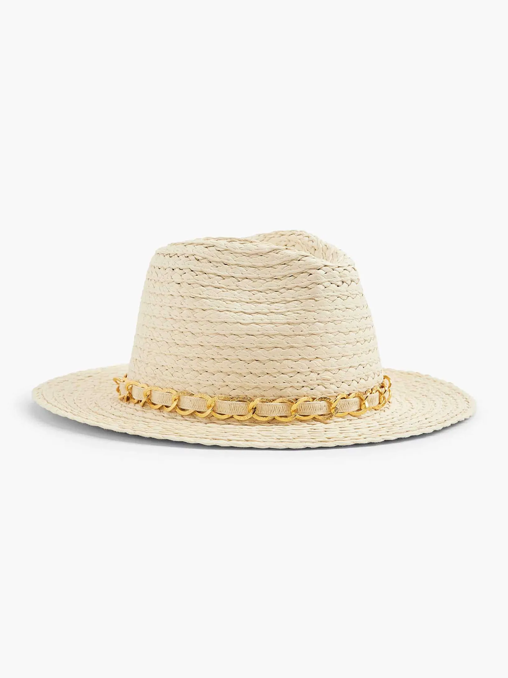 Beige Rieten Strandhoed