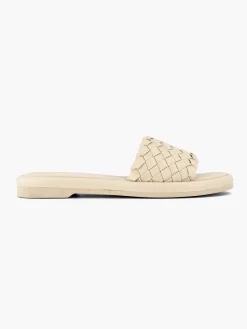 Beige Slipper Gevlochten