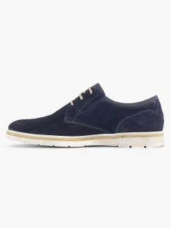 Blauwe Leren Veterschoen