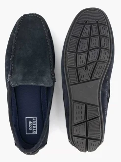 Blauwe Suede Comfort Instapper