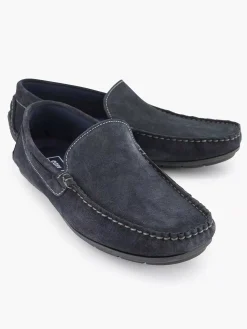 Blauwe Suede Comfort Instapper