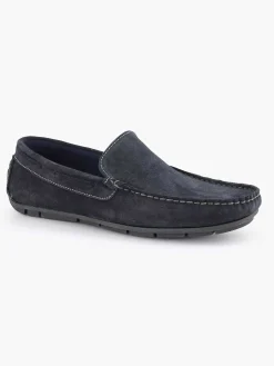 Blauwe Suede Comfort Instapper
