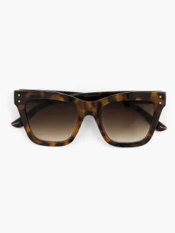 Bruine Cat Eye Zonnebril Print