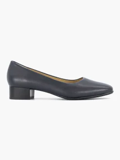 Donkerblauwe Leren Comfort Pump