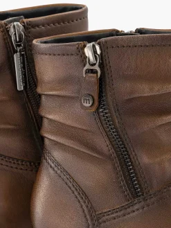 Donkerbruine Leren Comfort Enkellaars Hak