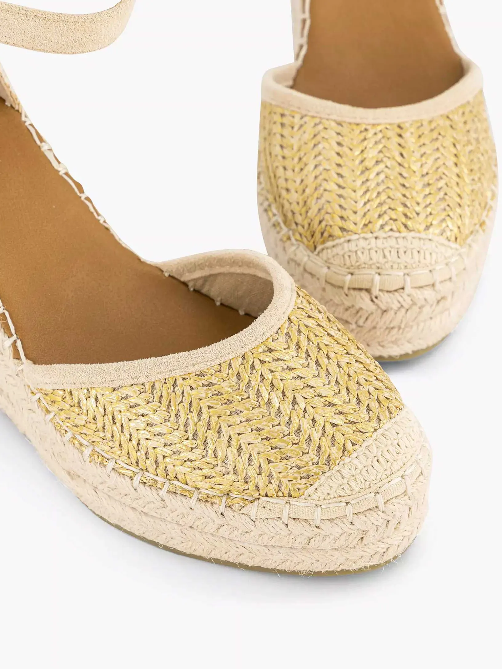 Gouden Espadrille Sleehak