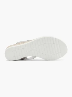 Grijze Comfort Sandalette Sleehak