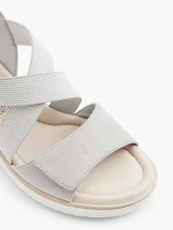 Grijze Comfort Sandalette Sleehak