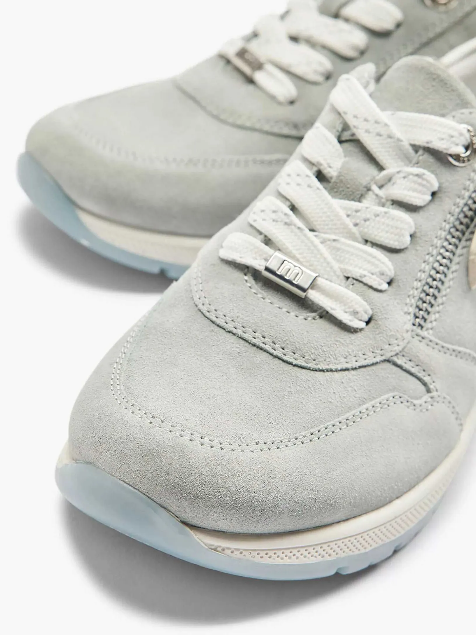 Lichtblauwe Leren Sneaker