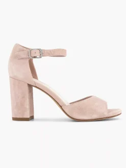 Lichtroze Suede Sandalette
