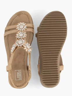 Rosegouden Comfort Sandaal Steentjes
