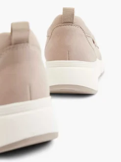 Taupe Leren Comfort Instapper