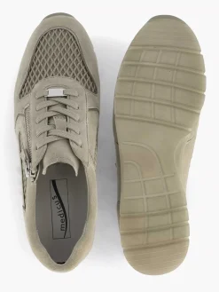 Zandkleurige Leren Comfort Sneaker