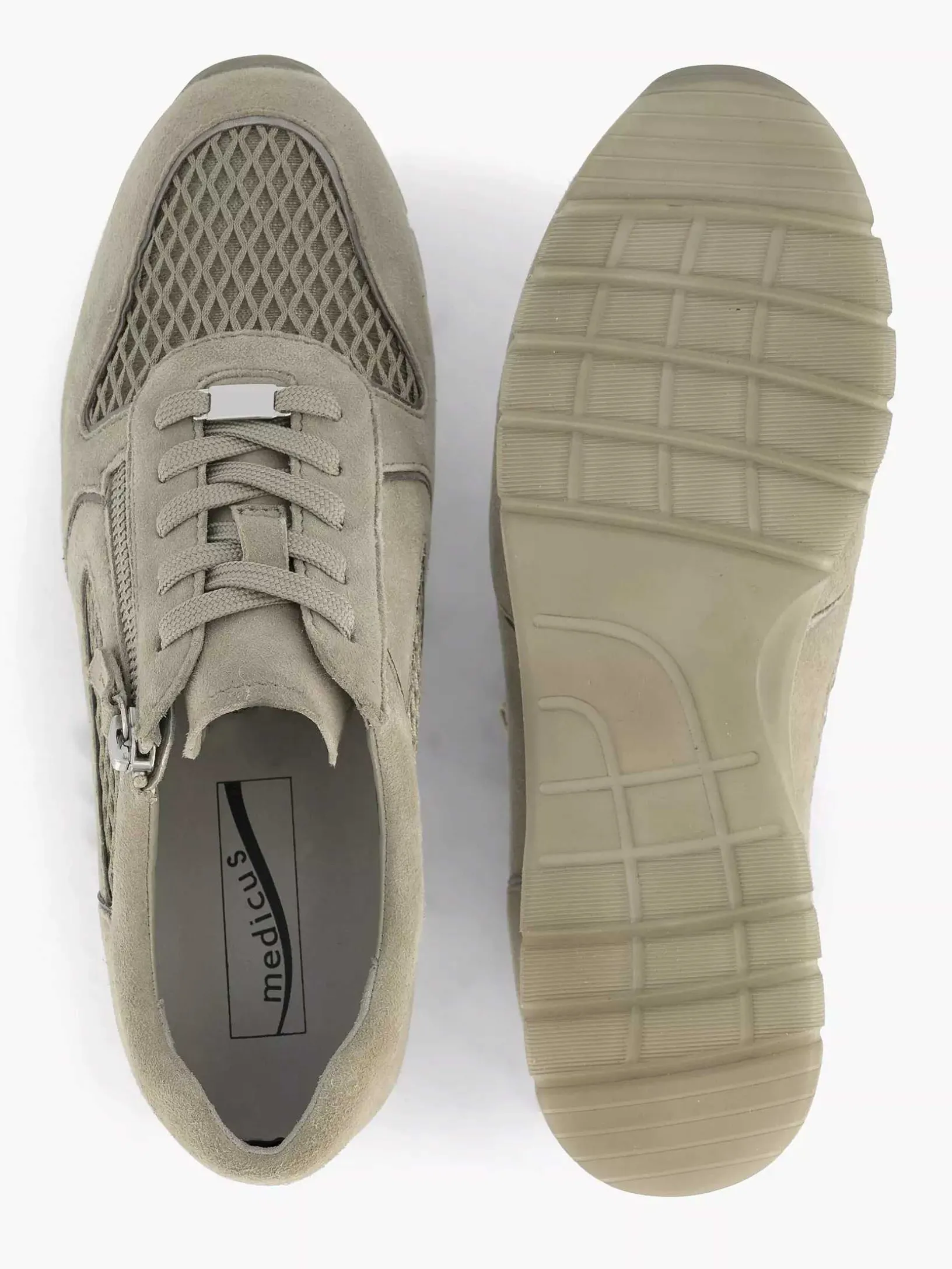 Zandkleurige Leren Comfort Sneaker