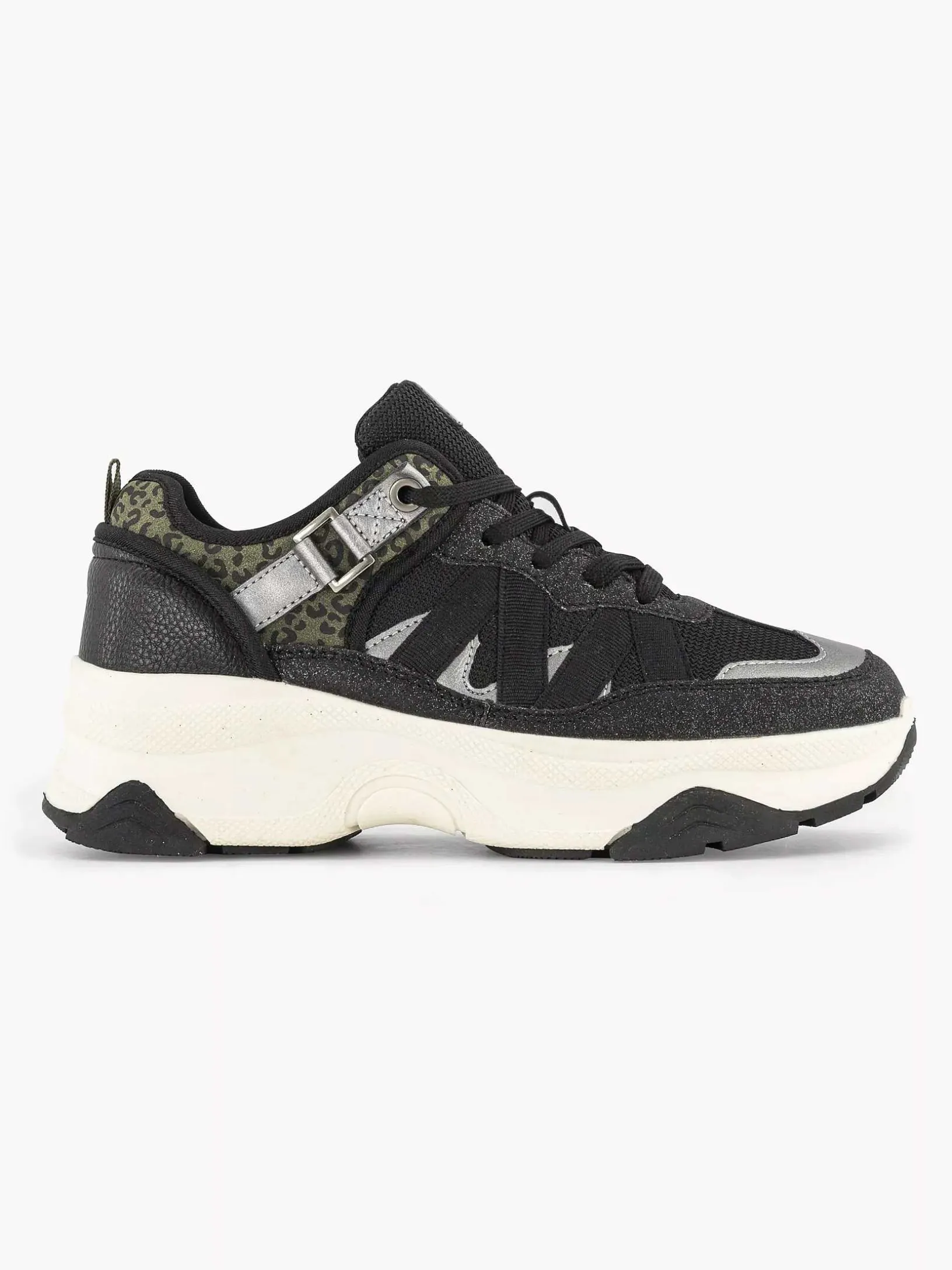 Zwarte Chunky Sneaker Panterprint