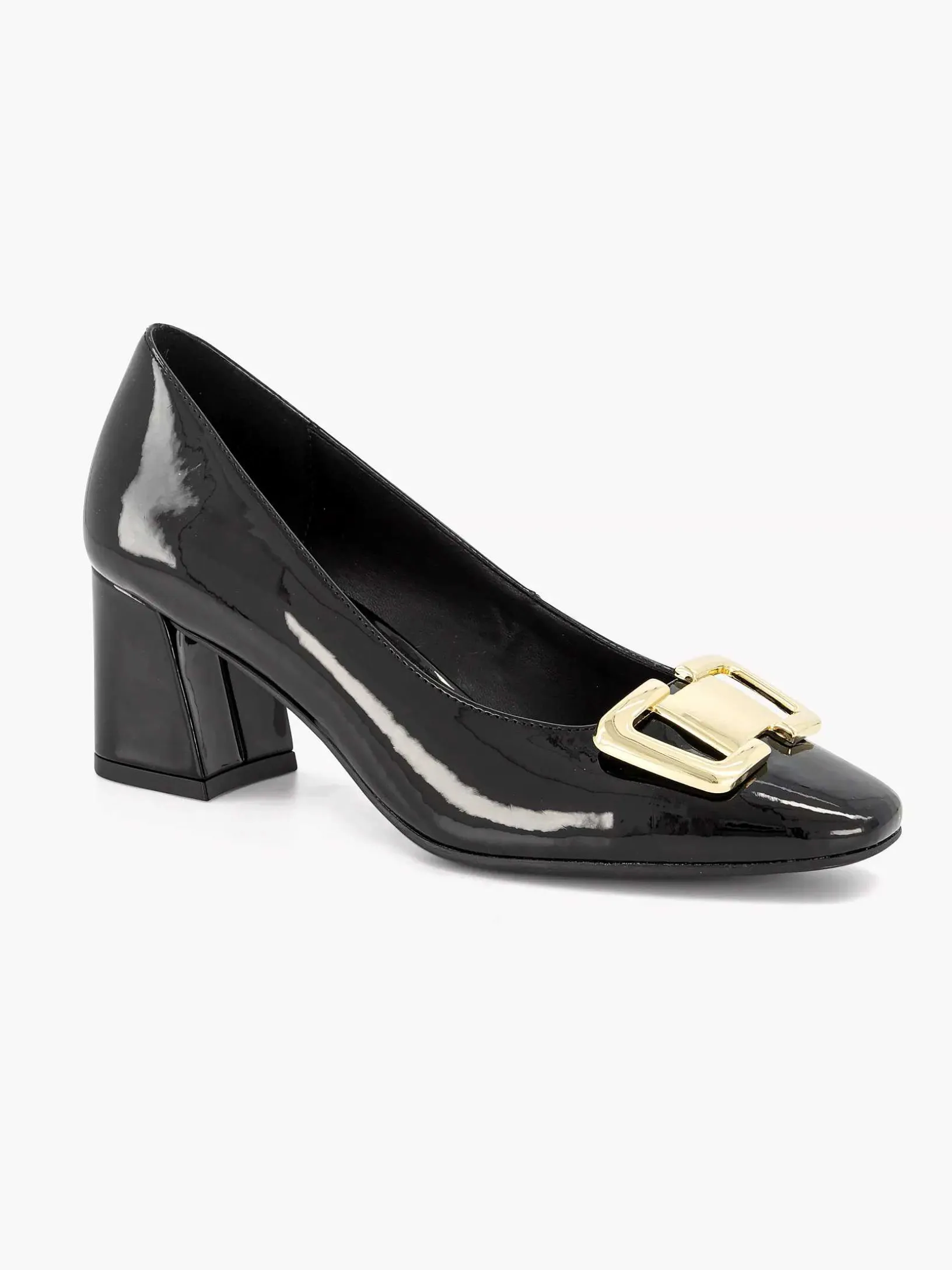 Zwarte Lak Pump Siergesp