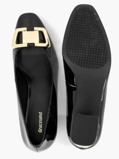 Zwarte Lak Pump Siergesp