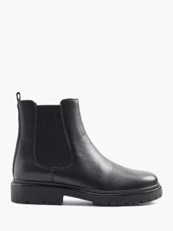 Zwarte Leren Chelsea Boot