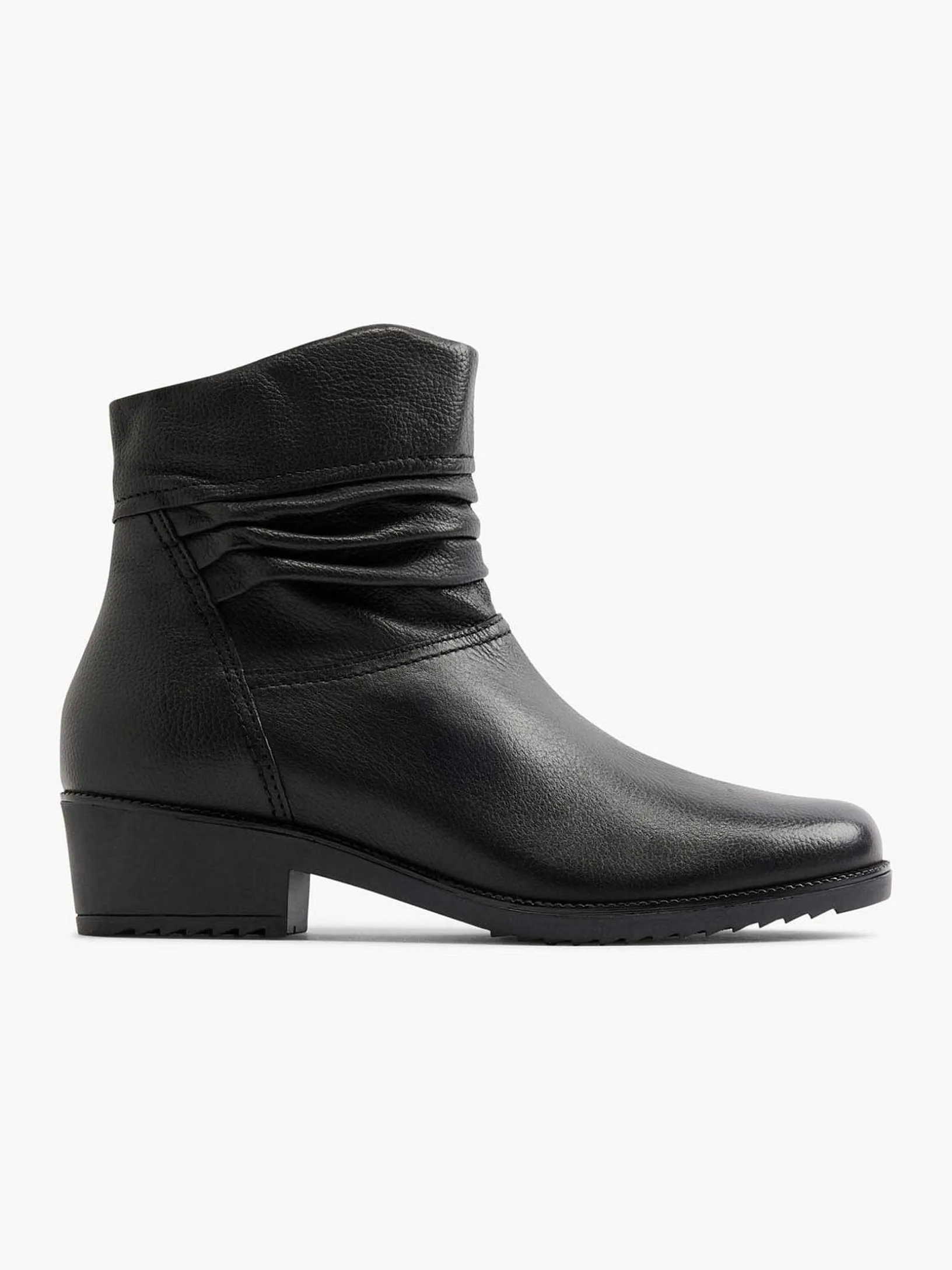 Zwarte Leren Comfort Enkellaars