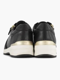 Zwarte Leren Comfort Sneaker