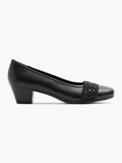 Zwarte Leren Pump