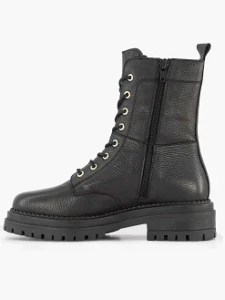 Zwarte Leren Veterboot