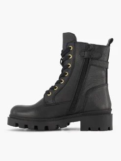 Zwarte Leren Veterboot