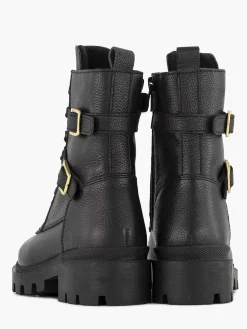 Zwarte Leren Veterboot