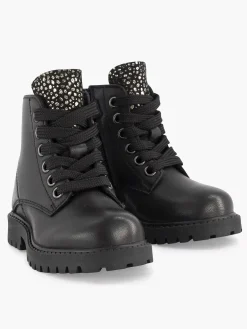 Zwarte Leren Veterboot