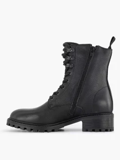 Zwarte Leren Veterboot