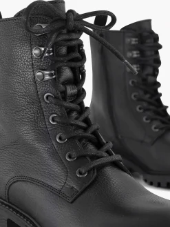 Zwarte Leren Veterboot