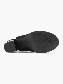 Zwarte Peep Toe Sandalette