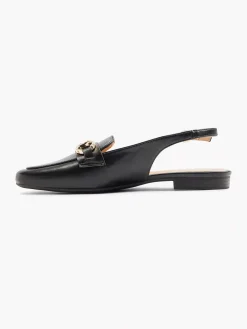 Zwarte Platte Slingback Sierketting