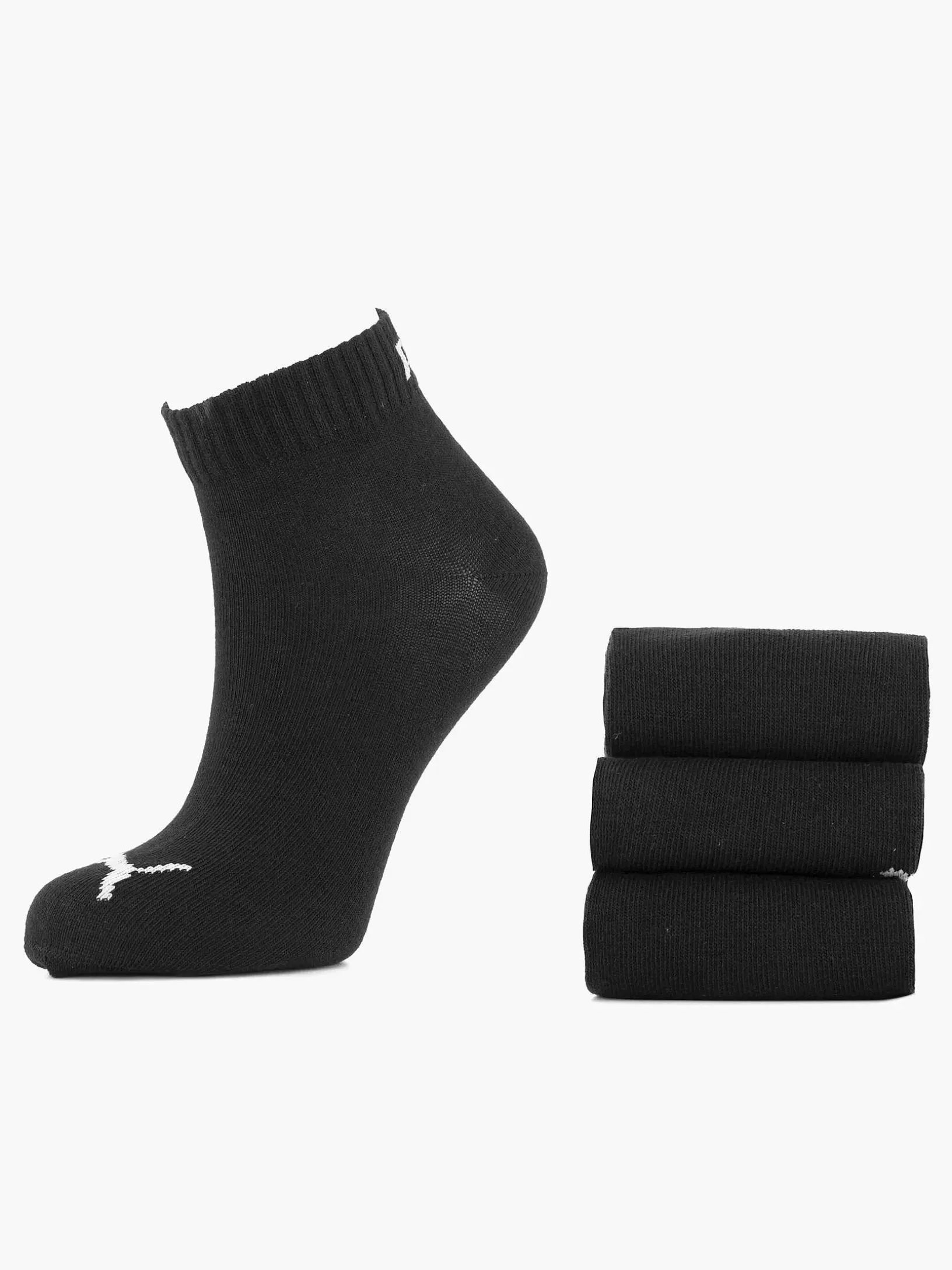 Zwarte Puma Quarter Plain 3 Pak 35-38