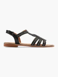 Zwarte Sandaal Sierketting