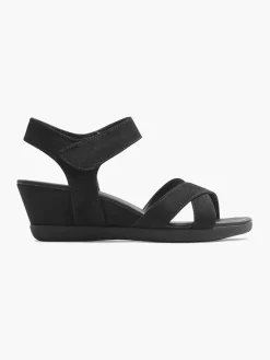 Zwarte Sandalette Sleehak