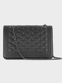 Zwarte Schoudertas Padded