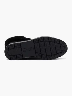Zwarte Suede Comfort Enkelboot Gevoerd