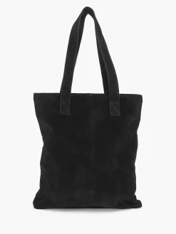 Zwarte Suede Schoudertas
